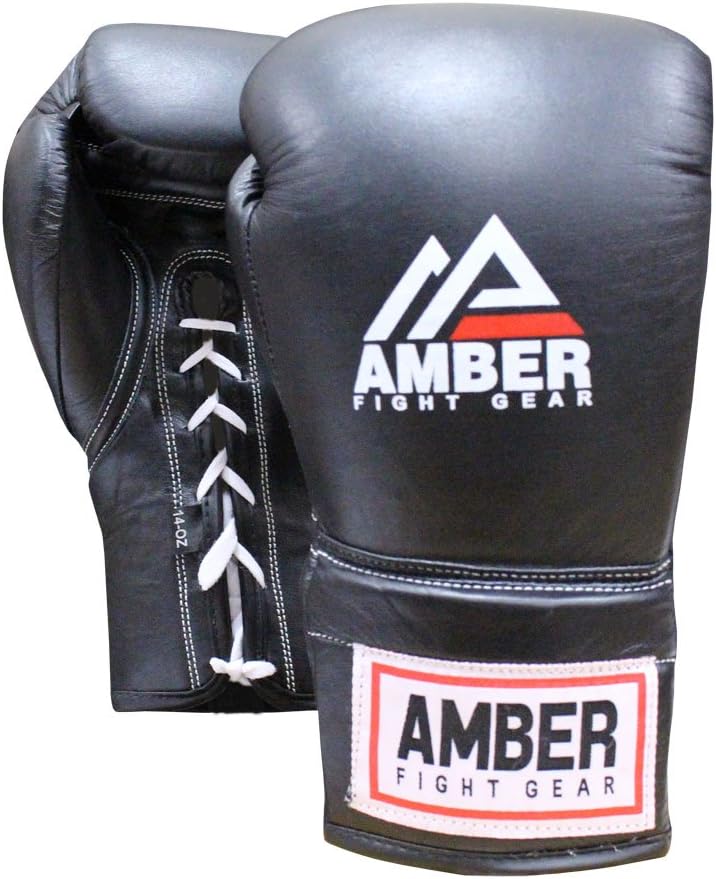 Professional Lace-Up All Leather Boxing Gloves - Top Grain Leather