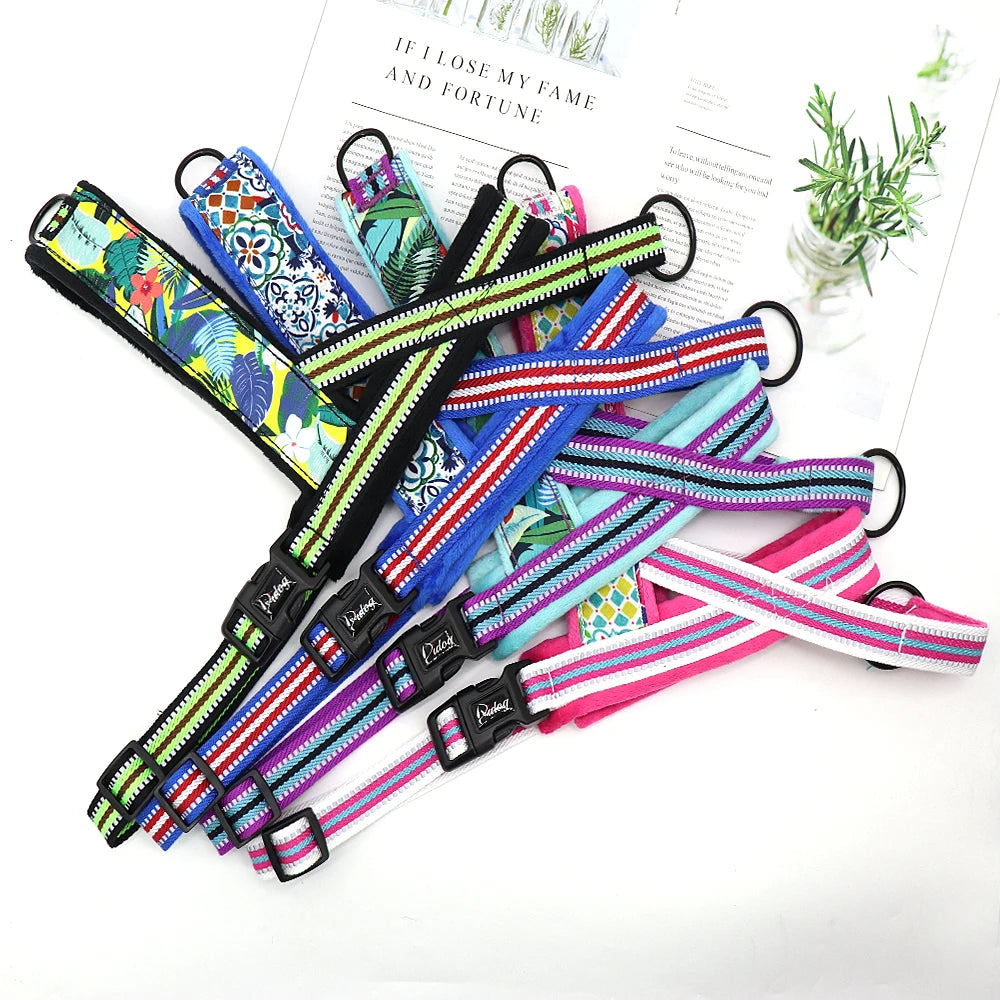 Reflective Dog Harness Soft Padded Colorful Print With Handle