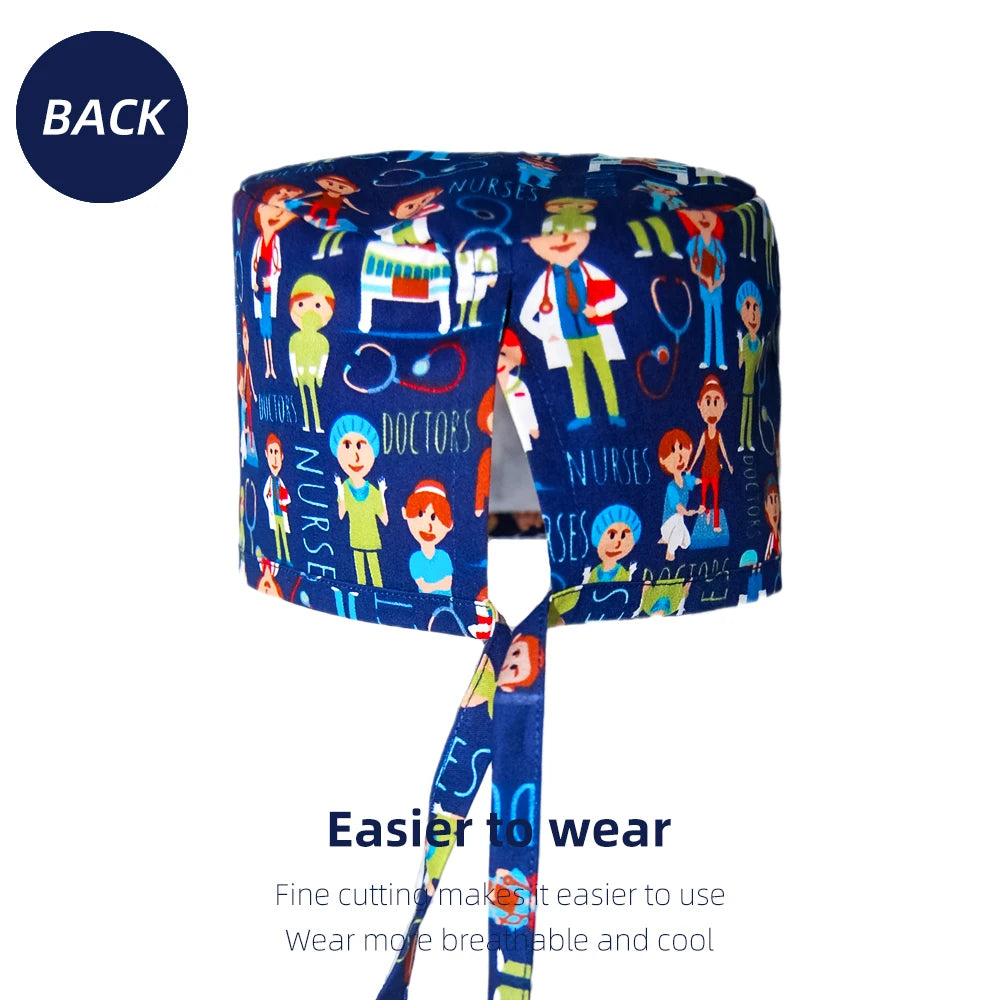 Women's Cartoon Printed Surgical Cap