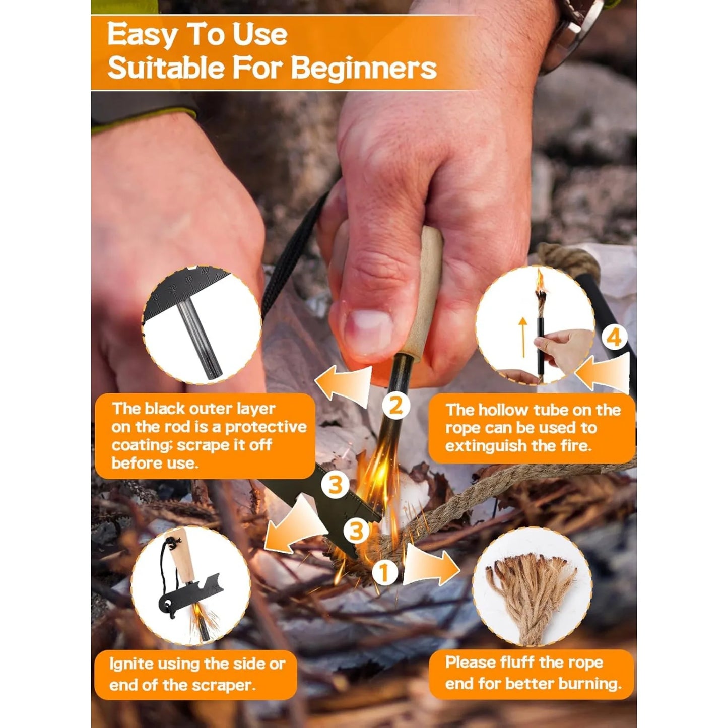 Fire Starter Survival Tool Multifunctional