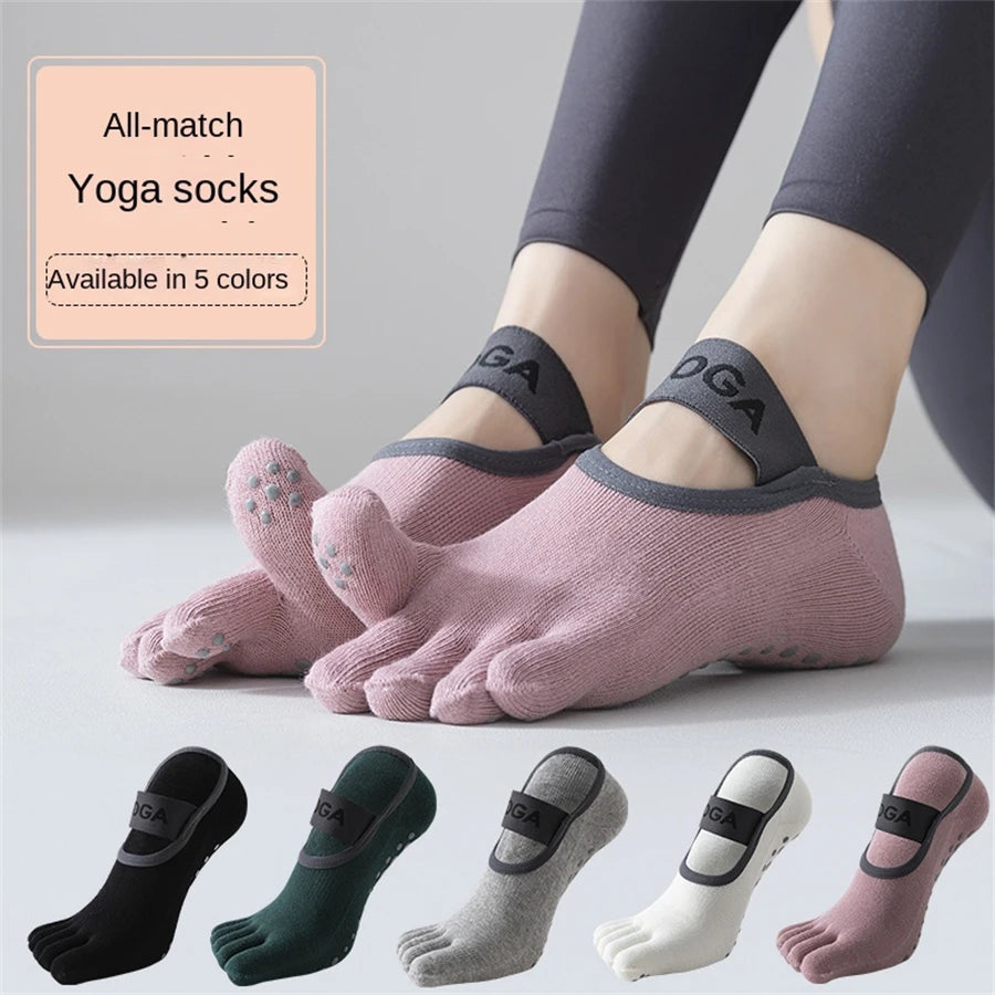 Women's five finger socks, professional anti slip yoga socks
