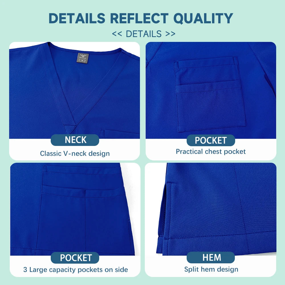Unisex Medical Uniforms Scrubs Top Pants