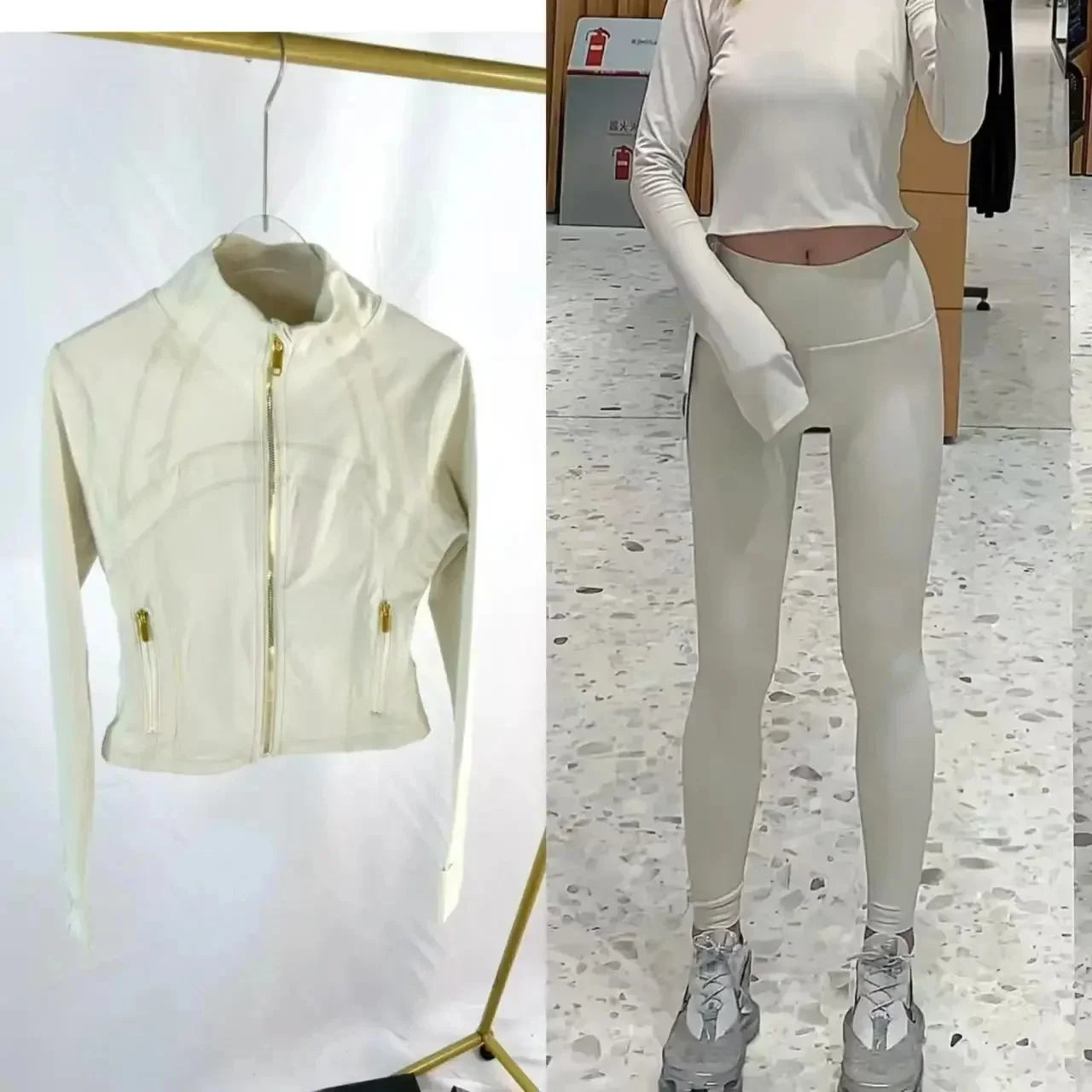 Gold Label Slim Fit Yoga Jacket Set for Women