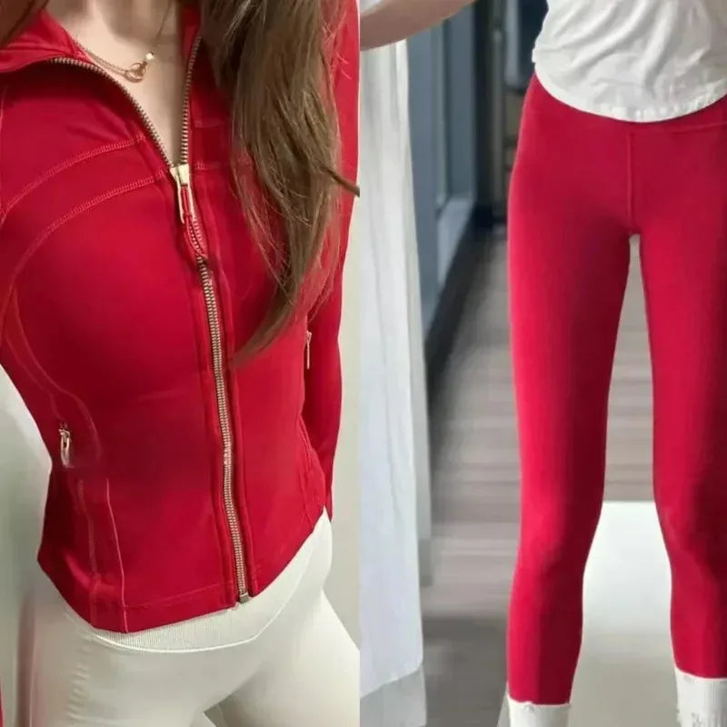 Gold Label Slim Fit Yoga Jacket Set for Women