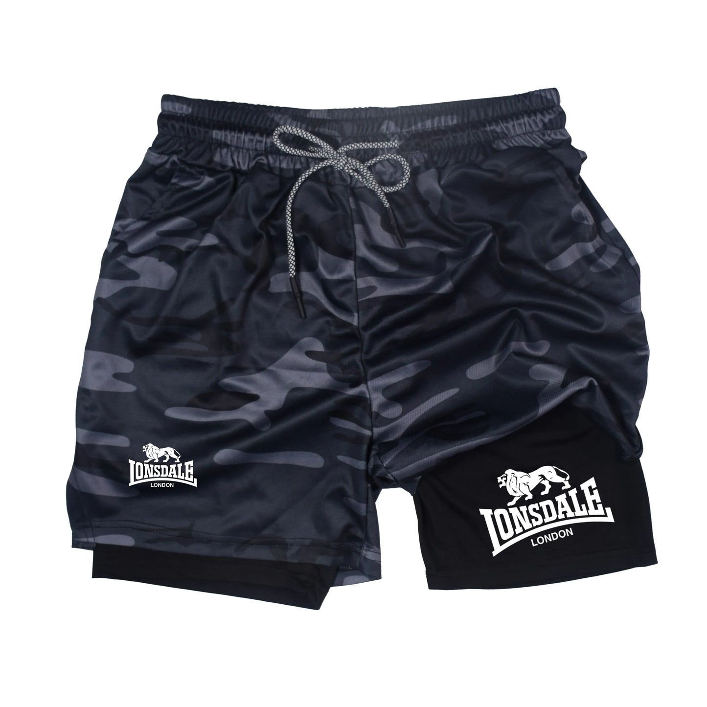 Lonsdale 2-in-1 Men's Running Shorts with Pocket