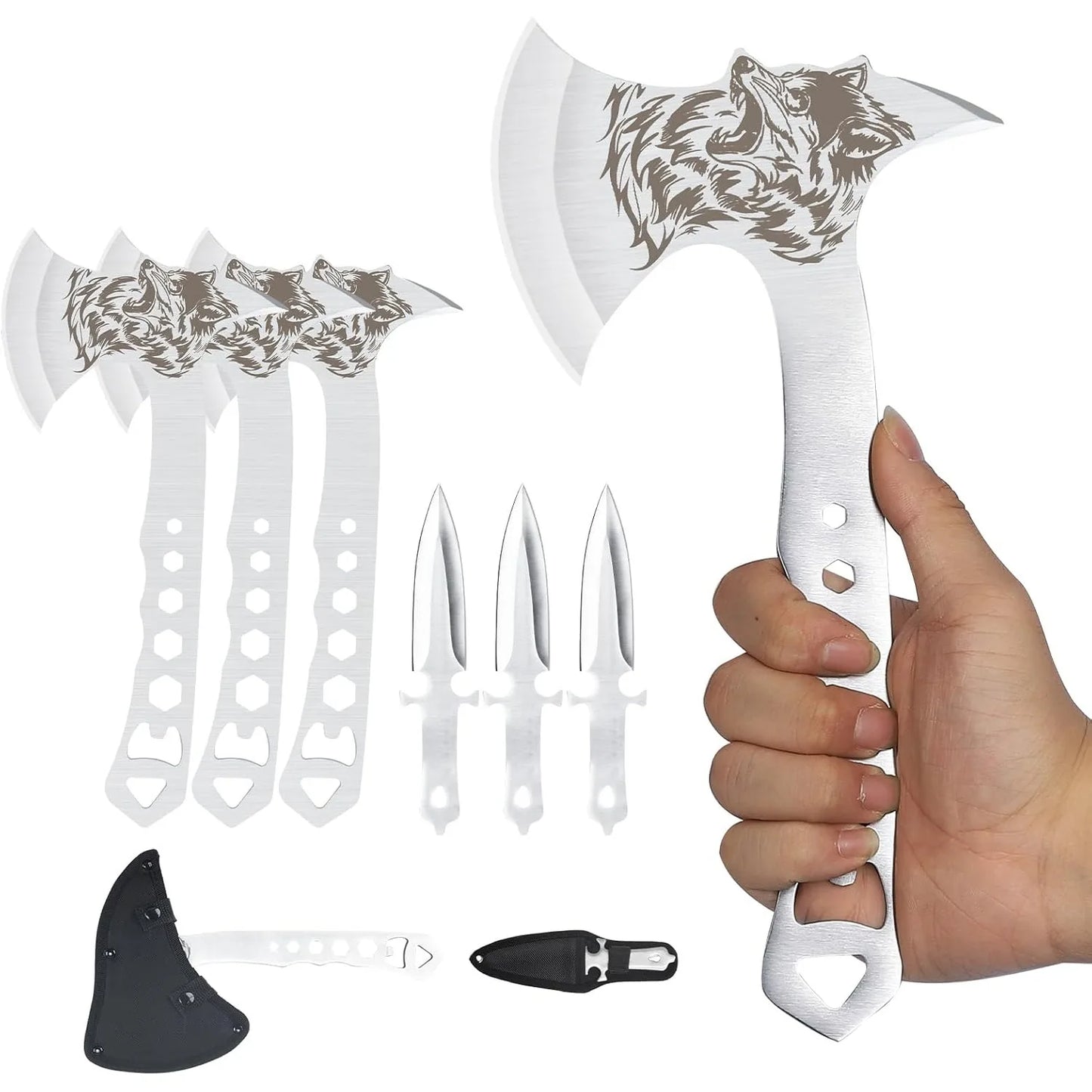Tri-Edge Tactical Trio: 3-in-1 Throwing Axes Set