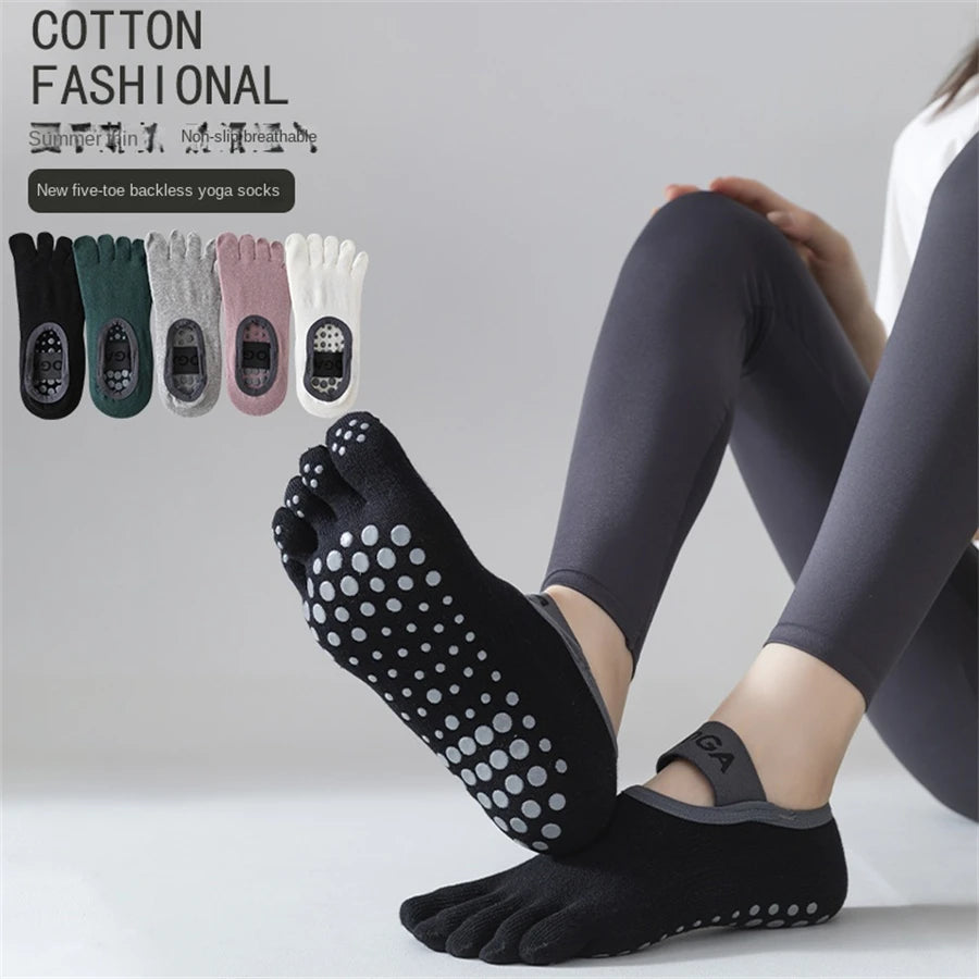 Women's five finger socks, professional anti slip yoga socks