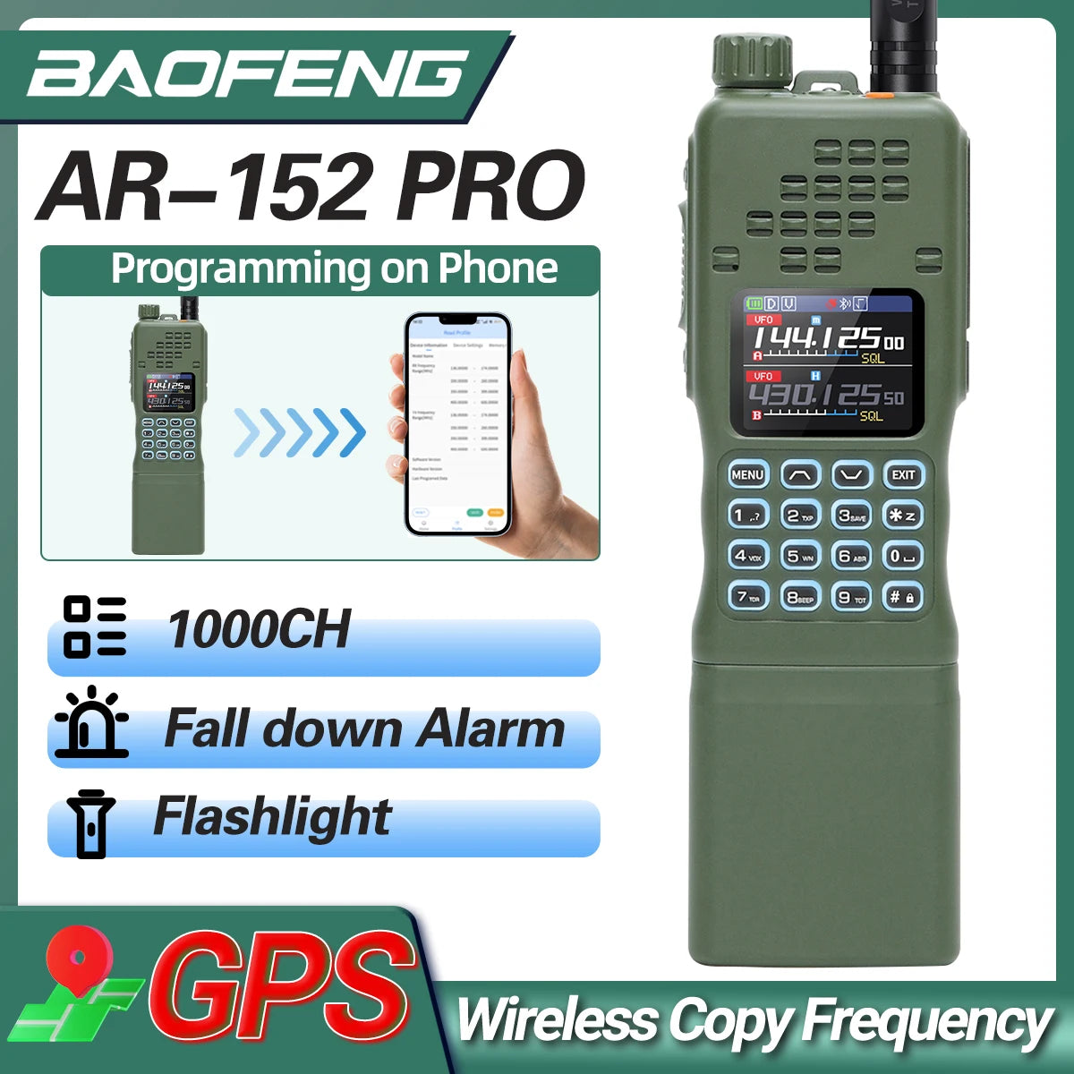 BAOFENG AR-152 PRO 10W GPS Bluetooth Programming
