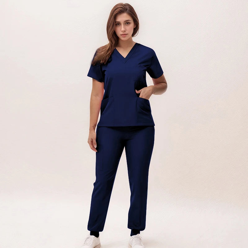 Nurse Uniforms V-neck Scrub Sets Surgical Workwear