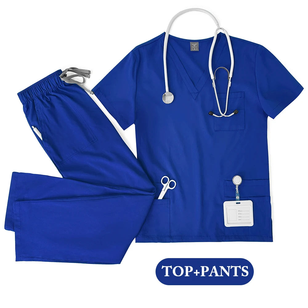 Unisex Medical Uniforms Scrubs Top Pants