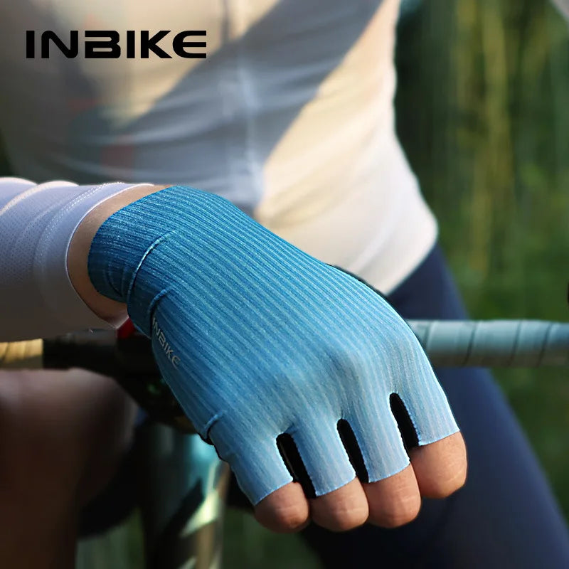 INBIKE Cycling Gloves Half Finger Bicycle Road Bike Gloves Shock Absorption MTB Gloves for Men Women Riding Sport Accessories