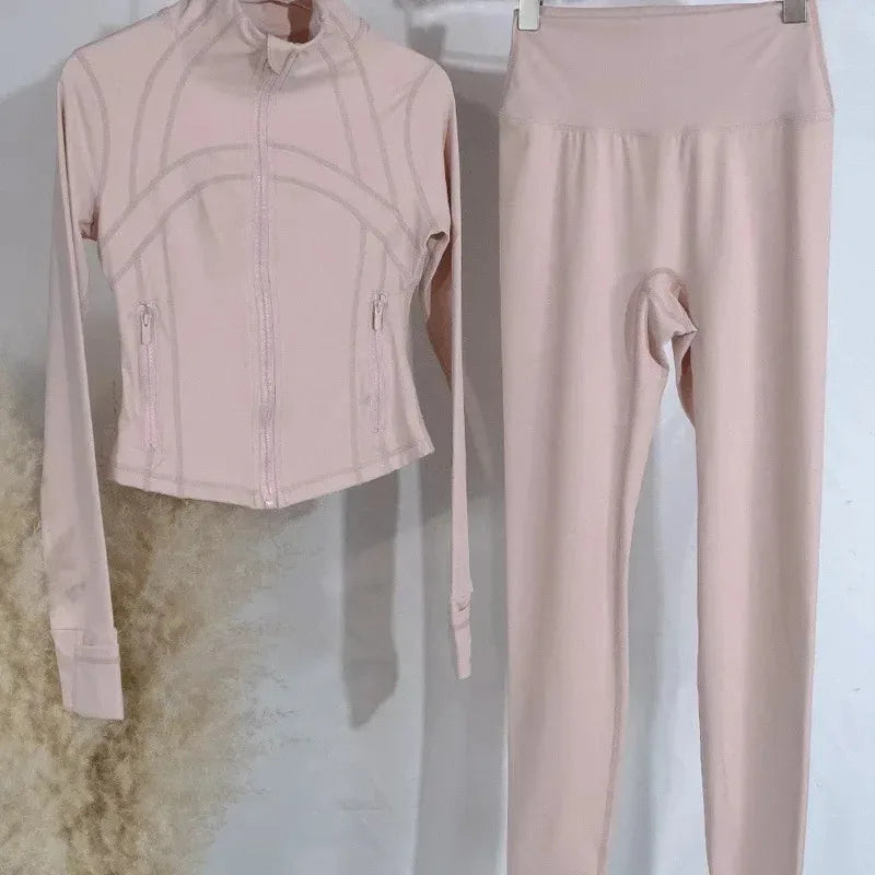 Gold Label Slim Fit Yoga Jacket Set for Women