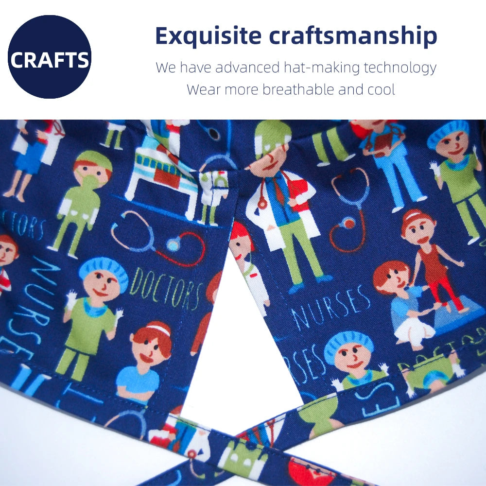 Women's Cartoon Printed Surgical Cap