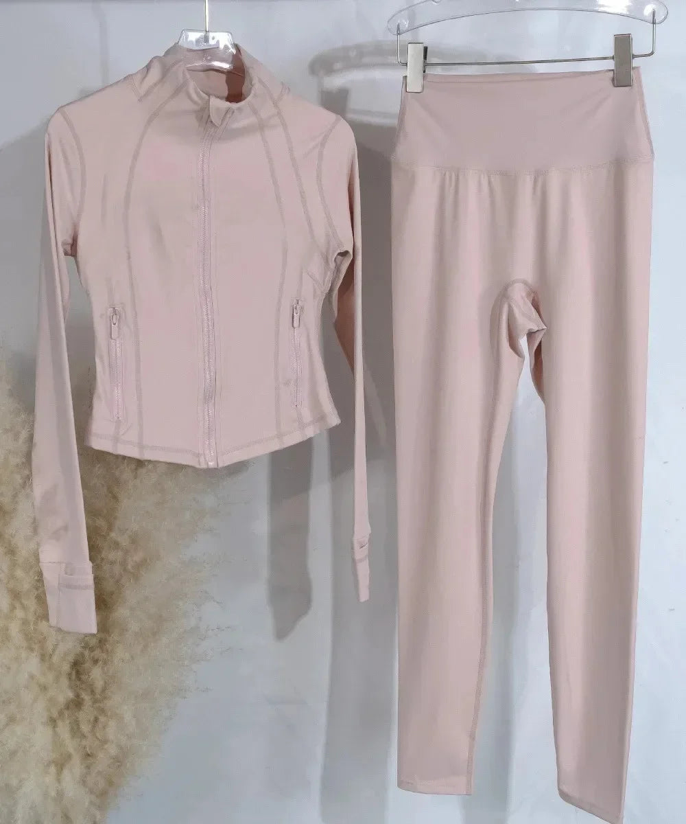 Gold Label Slim Fit Yoga Jacket Set for Women