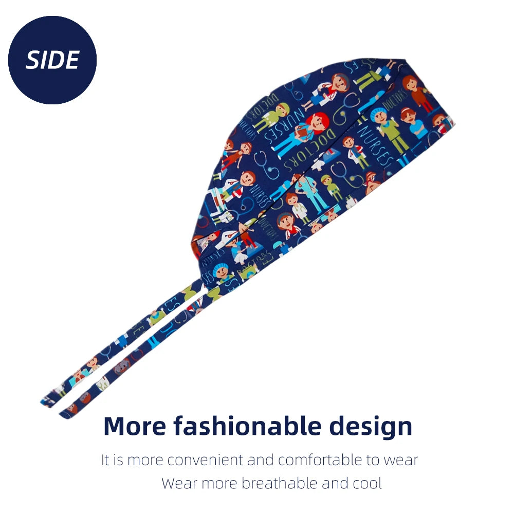 Women's Cartoon Printed Surgical Cap
