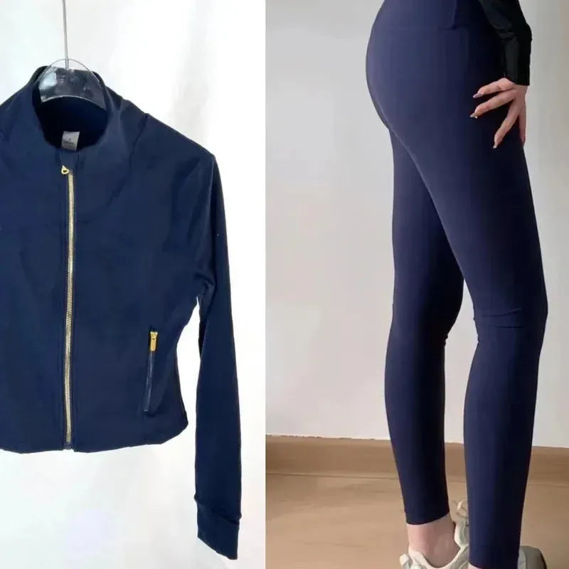 Gold Label Slim Fit Yoga Jacket Set for Women