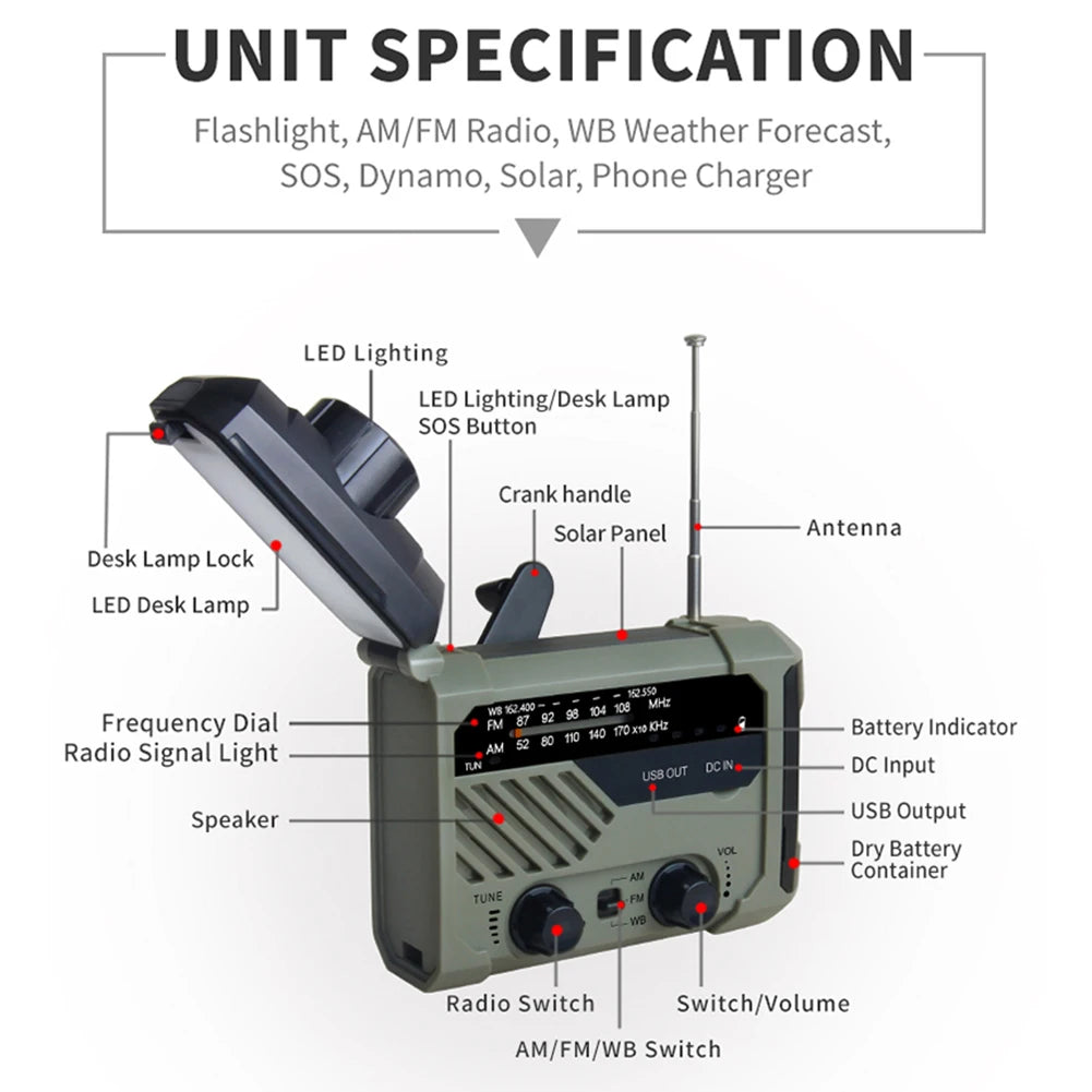 Emergency Solar Radio with Handle
