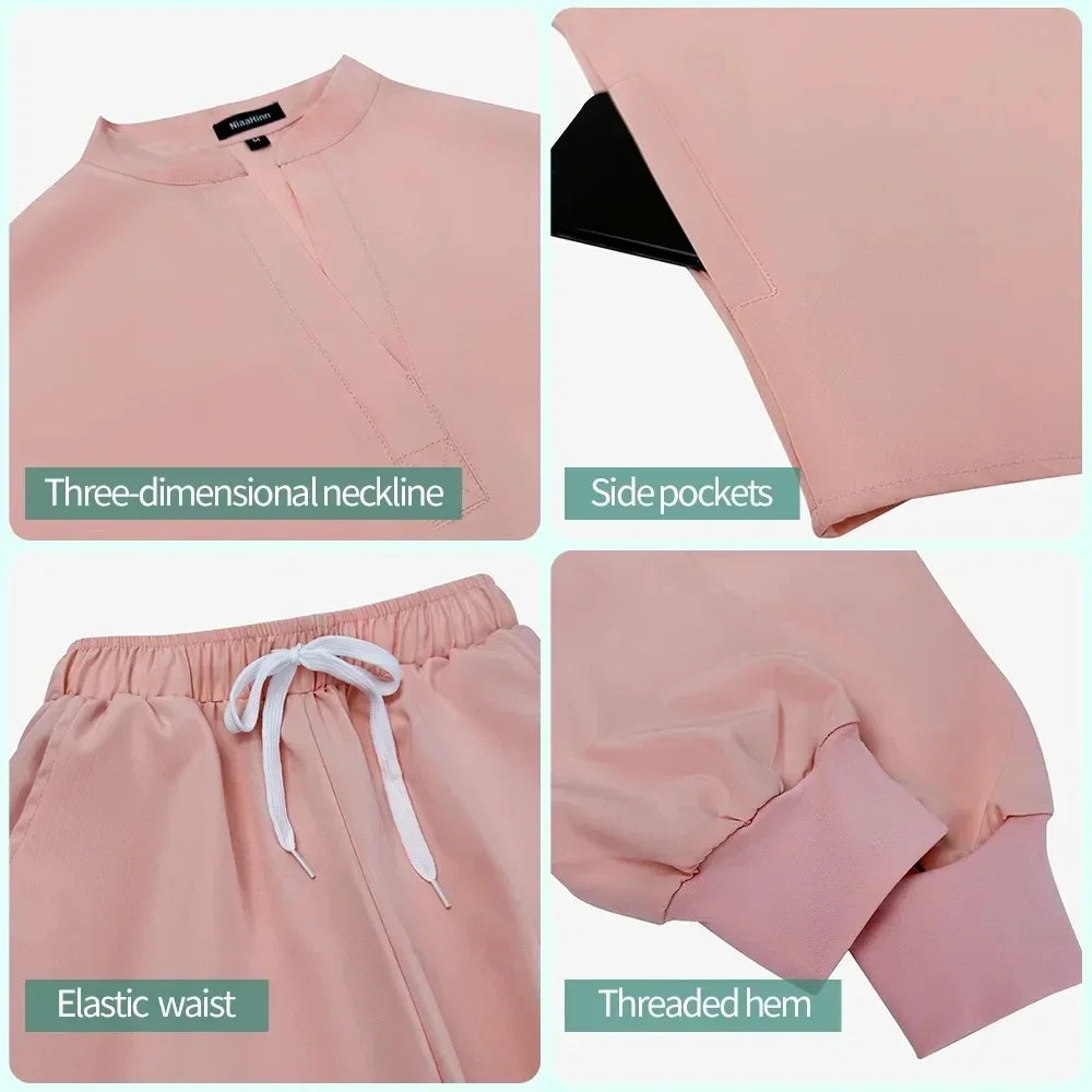 Women's Medical Uniform Elastic Scrub Set