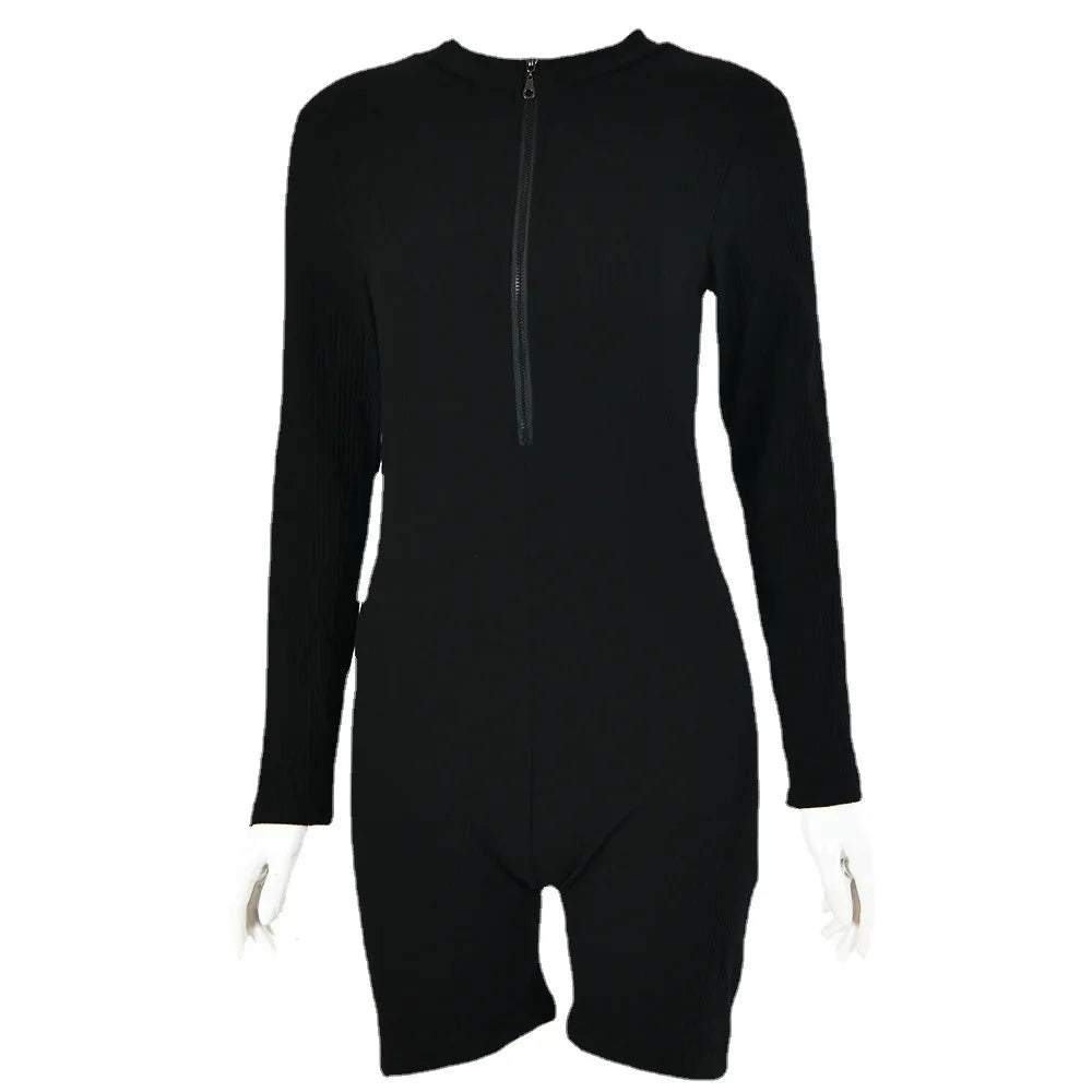 Zippered Wide-Leg Summer Jumpsuit for Women