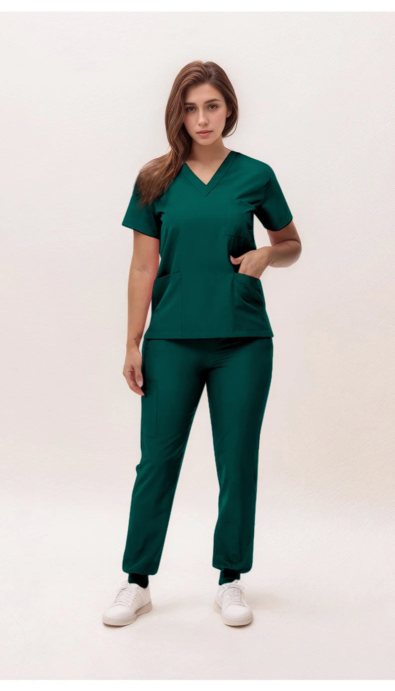 Nurse Uniforms V-neck Scrub Sets Surgical Workwear