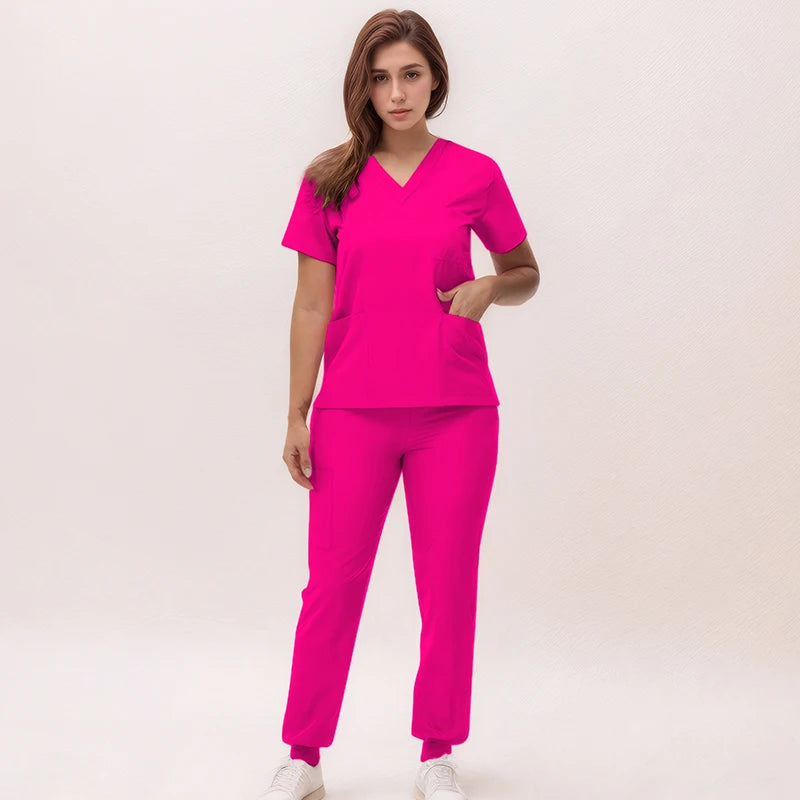 Nurse Uniforms V-neck Scrub Sets Surgical Workwear