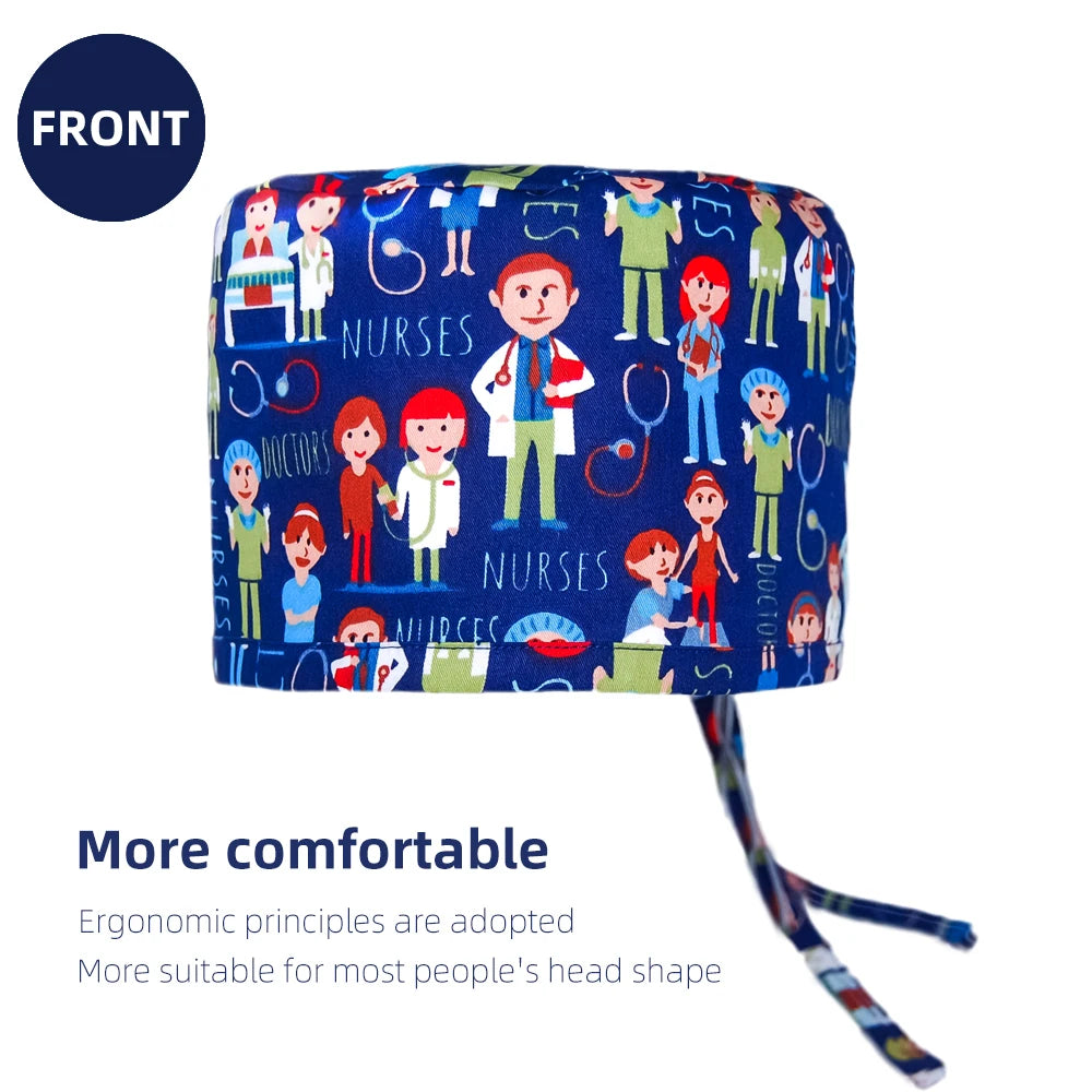 Women's Cartoon Printed Surgical Cap