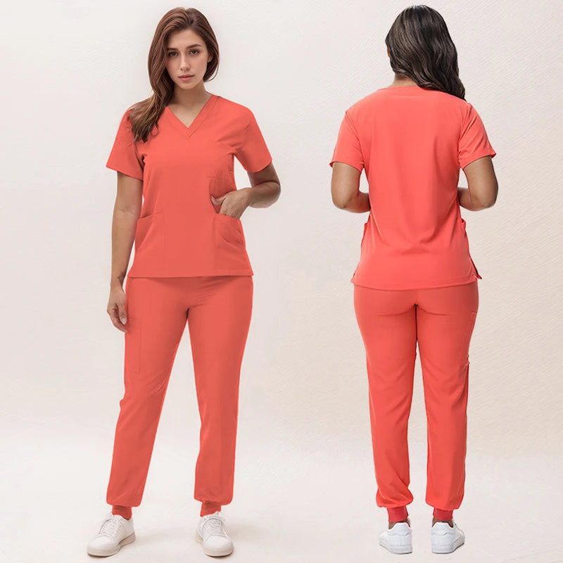 Nurse Uniforms V-neck Scrub Sets Surgical Workwear