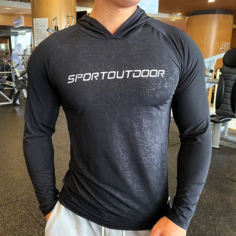 FlexFit Hooded Gym Tee - Long Sleeve