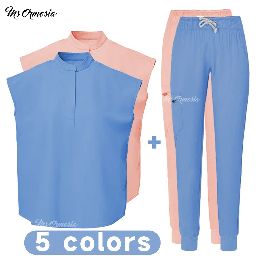 Women's Medical Uniform Elastic Scrub Set