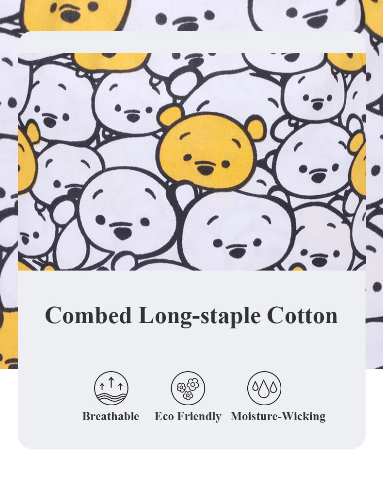 Cute Bear Print Surgical Caps for Long Hair