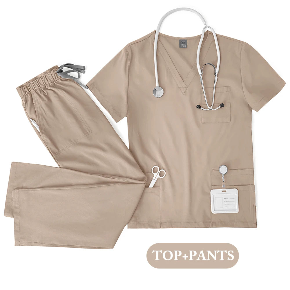 Unisex Medical Uniforms Scrubs Top Pants
