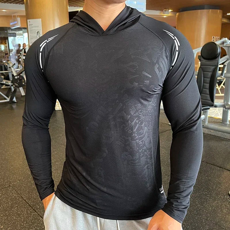 FlexFit Hooded Gym Tee - Long Sleeve