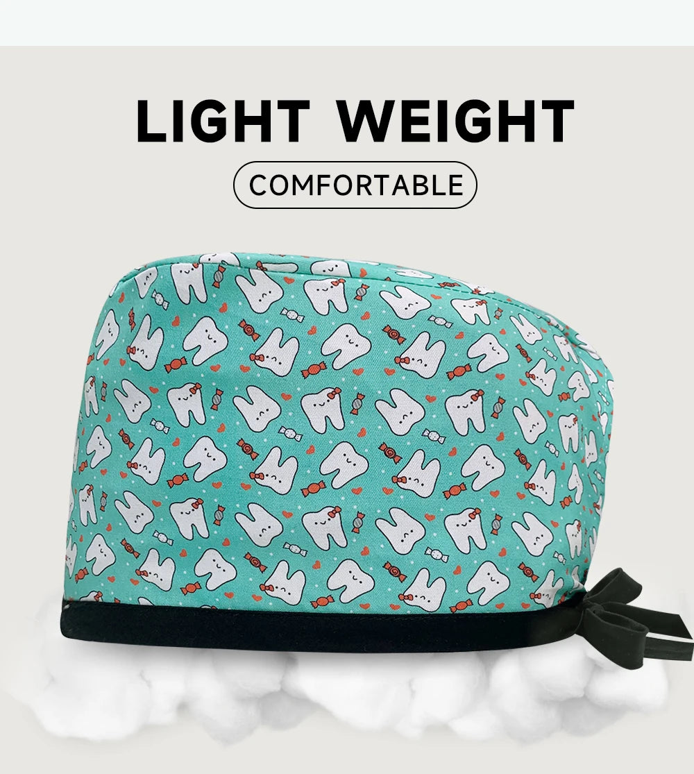 Cartoon Print Medical Scrub Cap