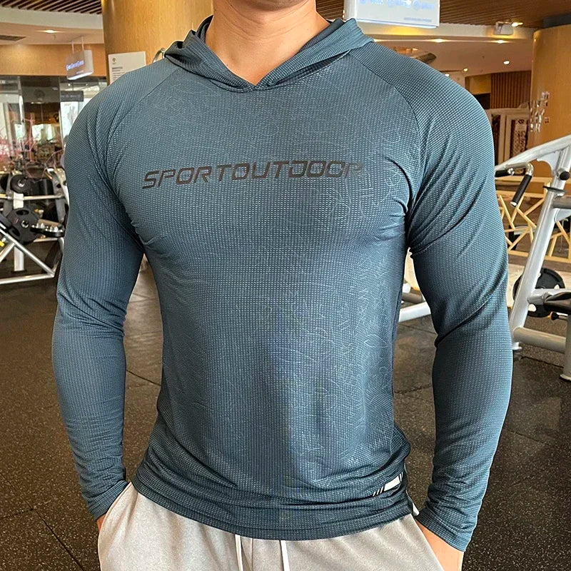 FlexFit Hooded Gym Tee - Long Sleeve