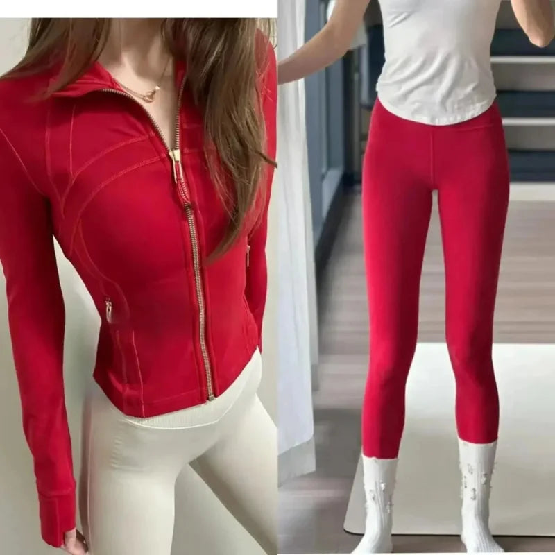 Gold Label Slim Fit Yoga Jacket Set for Women
