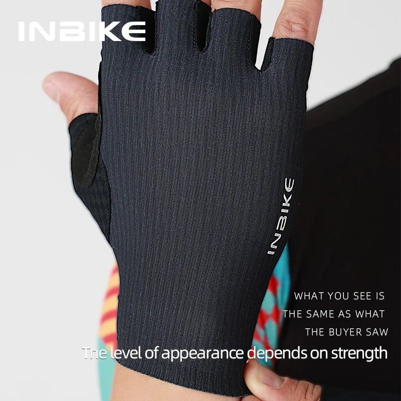 INBIKE Cycling Gloves Half Finger Bicycle Road Bike Gloves Shock Absorption MTB Gloves for Men Women Riding Sport Accessories