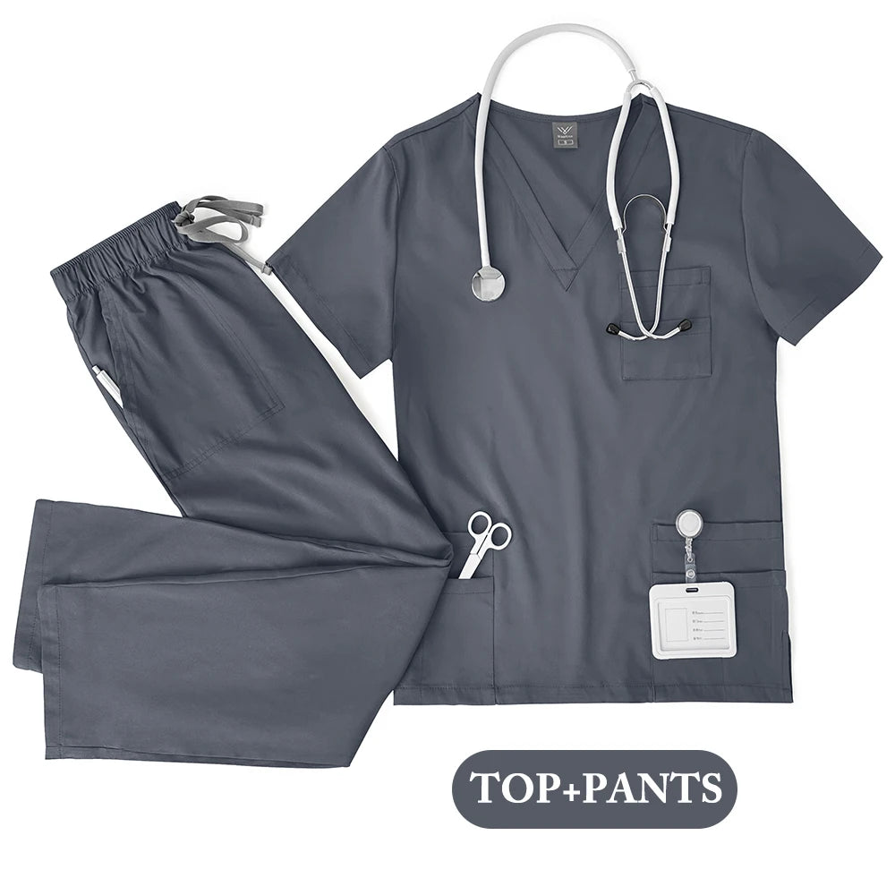 Unisex Medical Uniforms Scrubs Top Pants