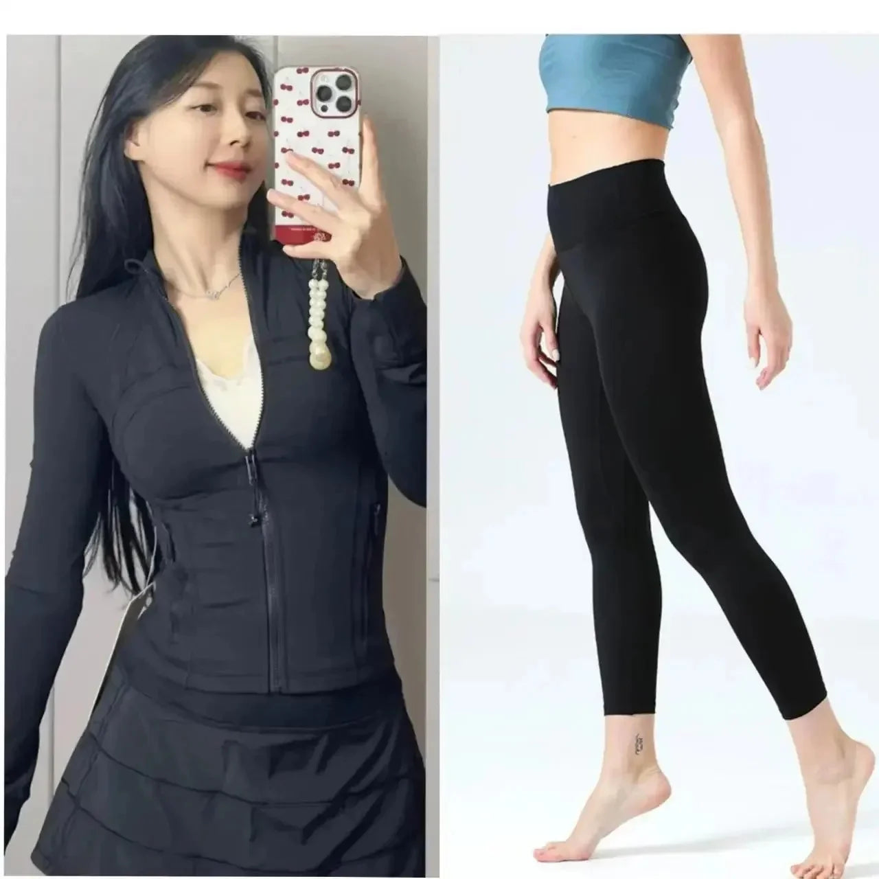 Gold Label Slim Fit Yoga Jacket Set for Women