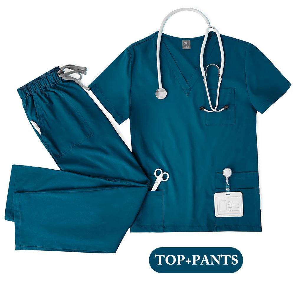 Unisex Medical Uniforms Scrubs Top Pants