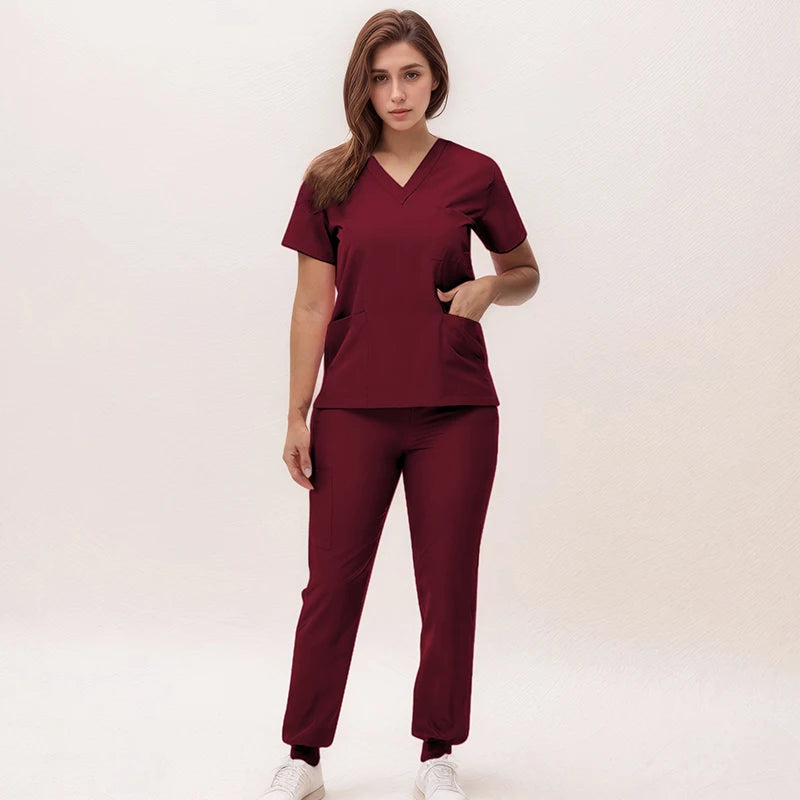 Nurse Uniforms V-neck Scrub Sets Surgical Workwear