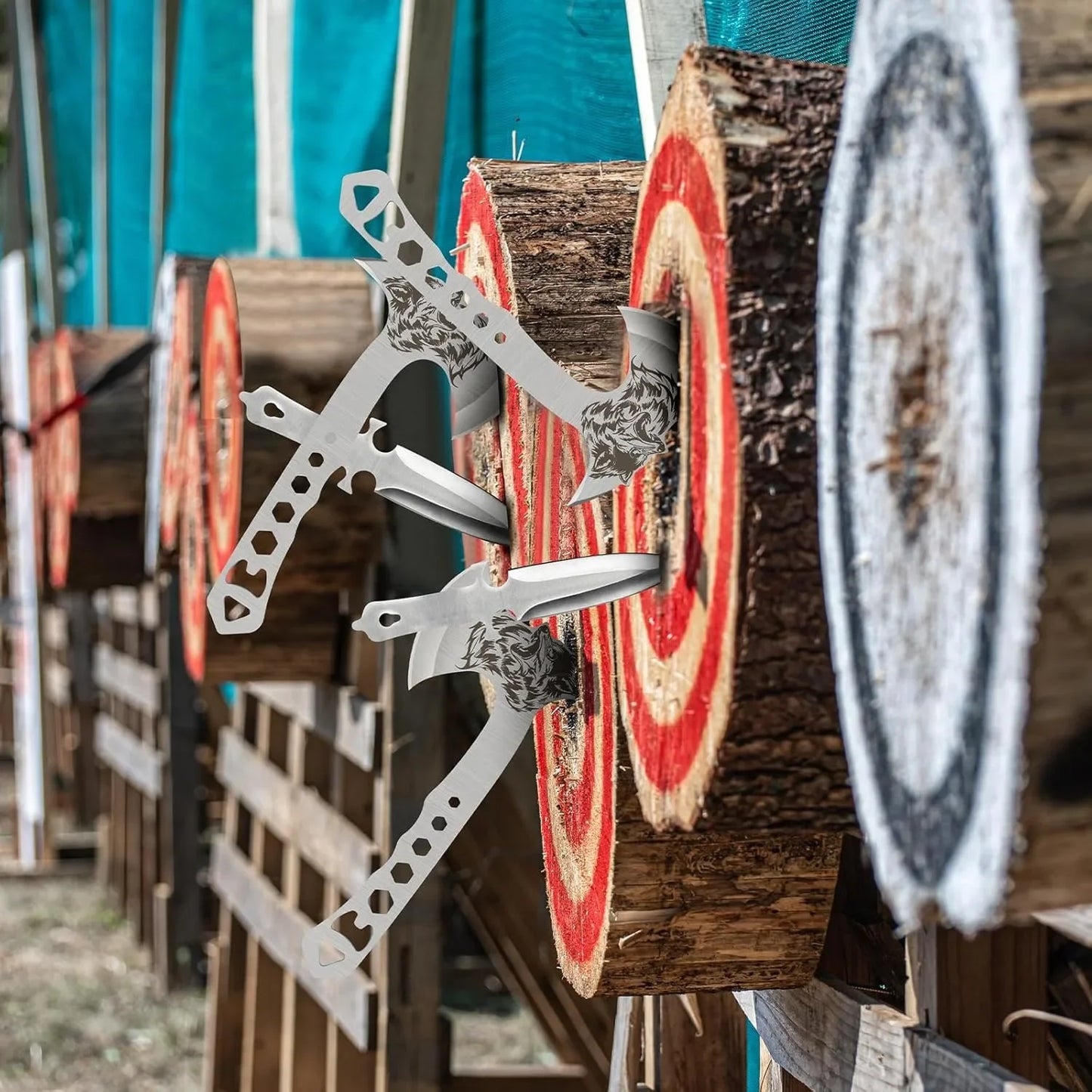 Tri-Edge Tactical Trio: 3-in-1 Throwing Axes Set
