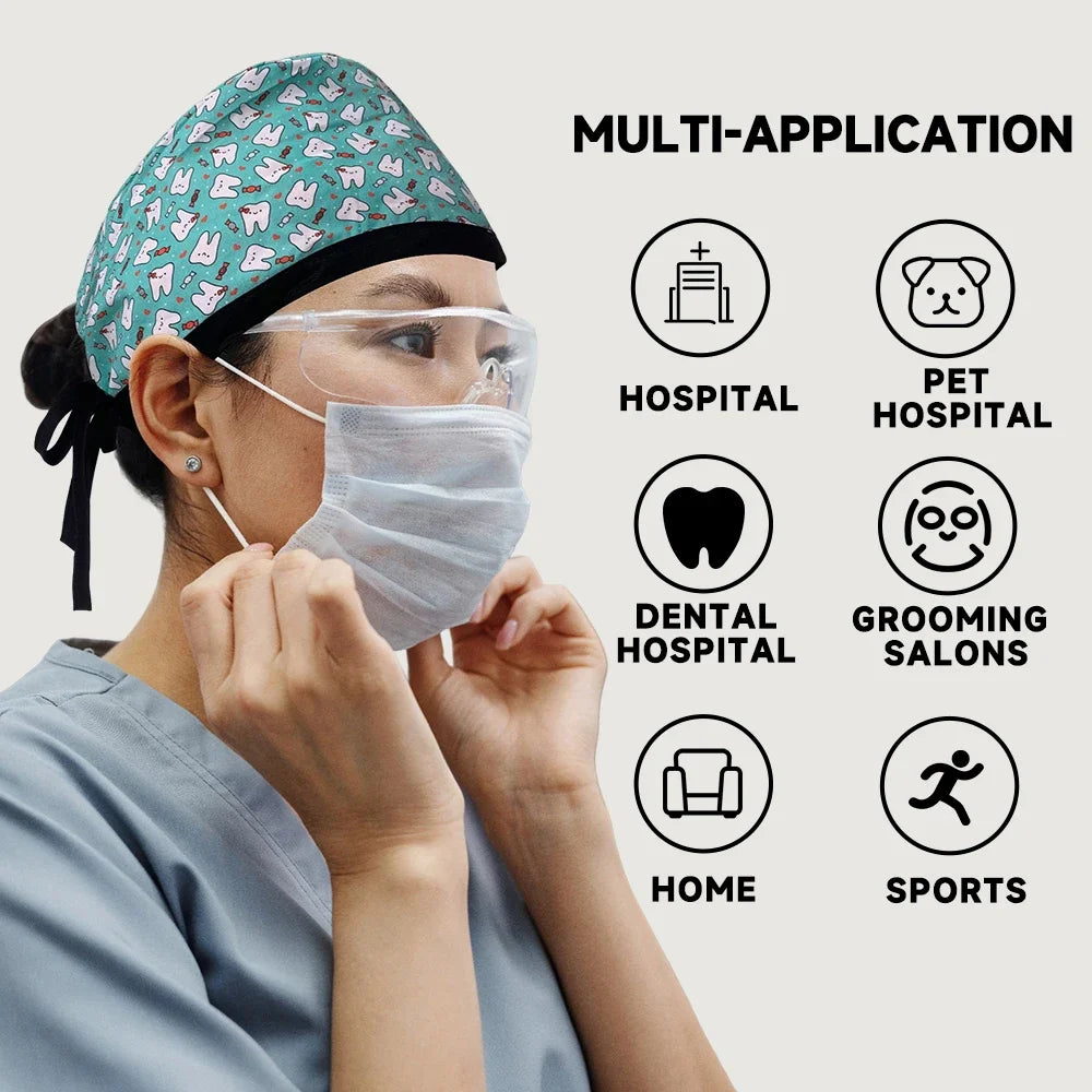 Cartoon Print Medical Scrub Cap