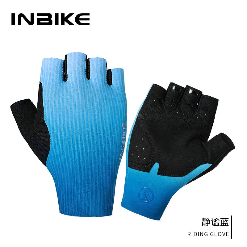 INBIKE Cycling Gloves Half Finger Bicycle Road Bike Gloves Shock Absorption MTB Gloves for Men Women Riding Sport Accessories