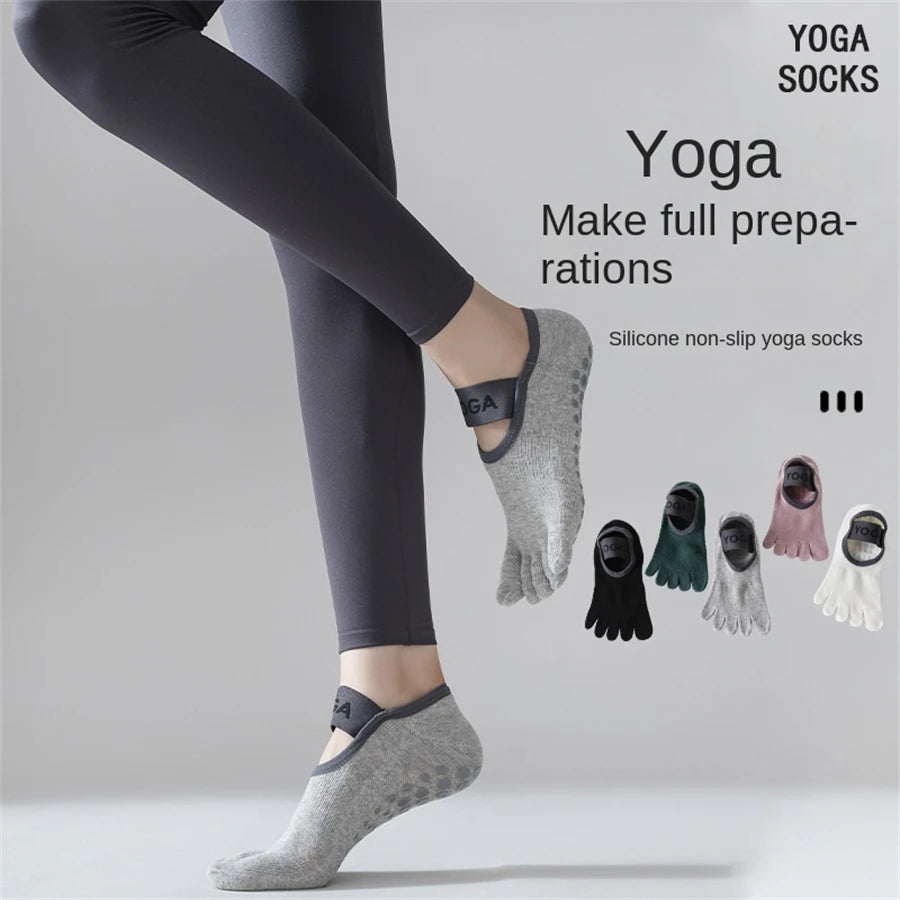 Women's five finger socks, professional anti slip yoga socks
