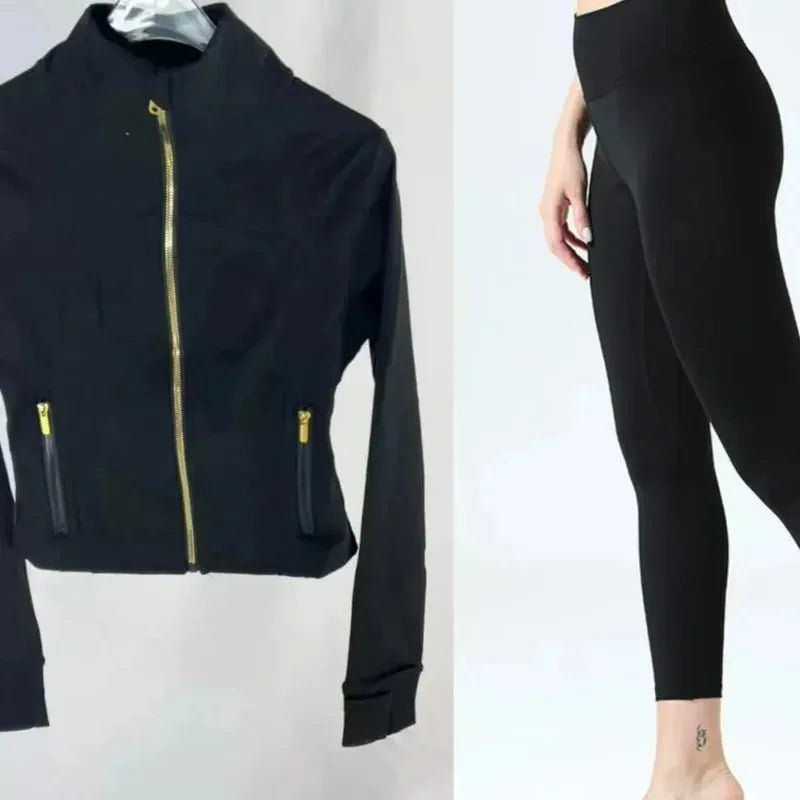 Gold Label Slim Fit Yoga Jacket Set for Women