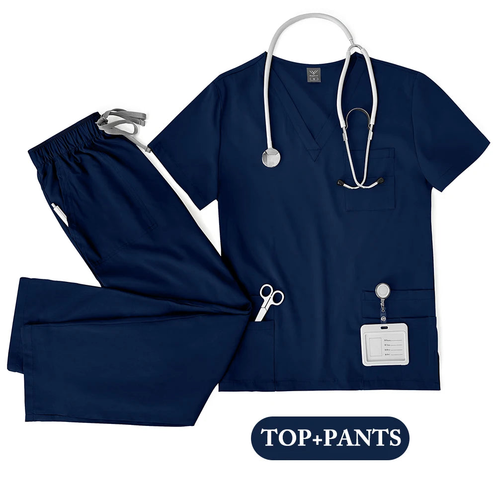 Unisex Medical Uniforms Scrubs Top Pants