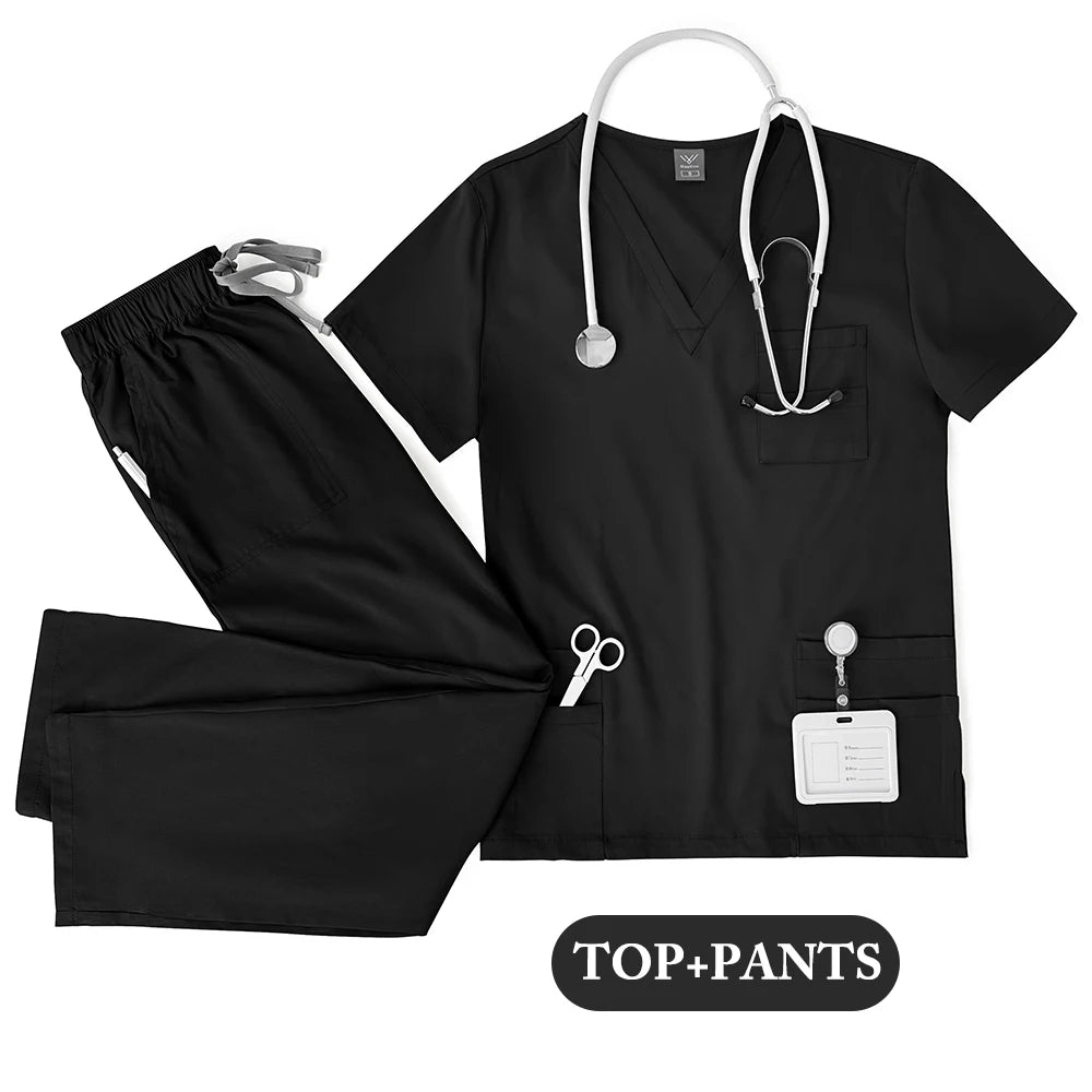 Unisex Medical Uniforms Scrubs Top Pants