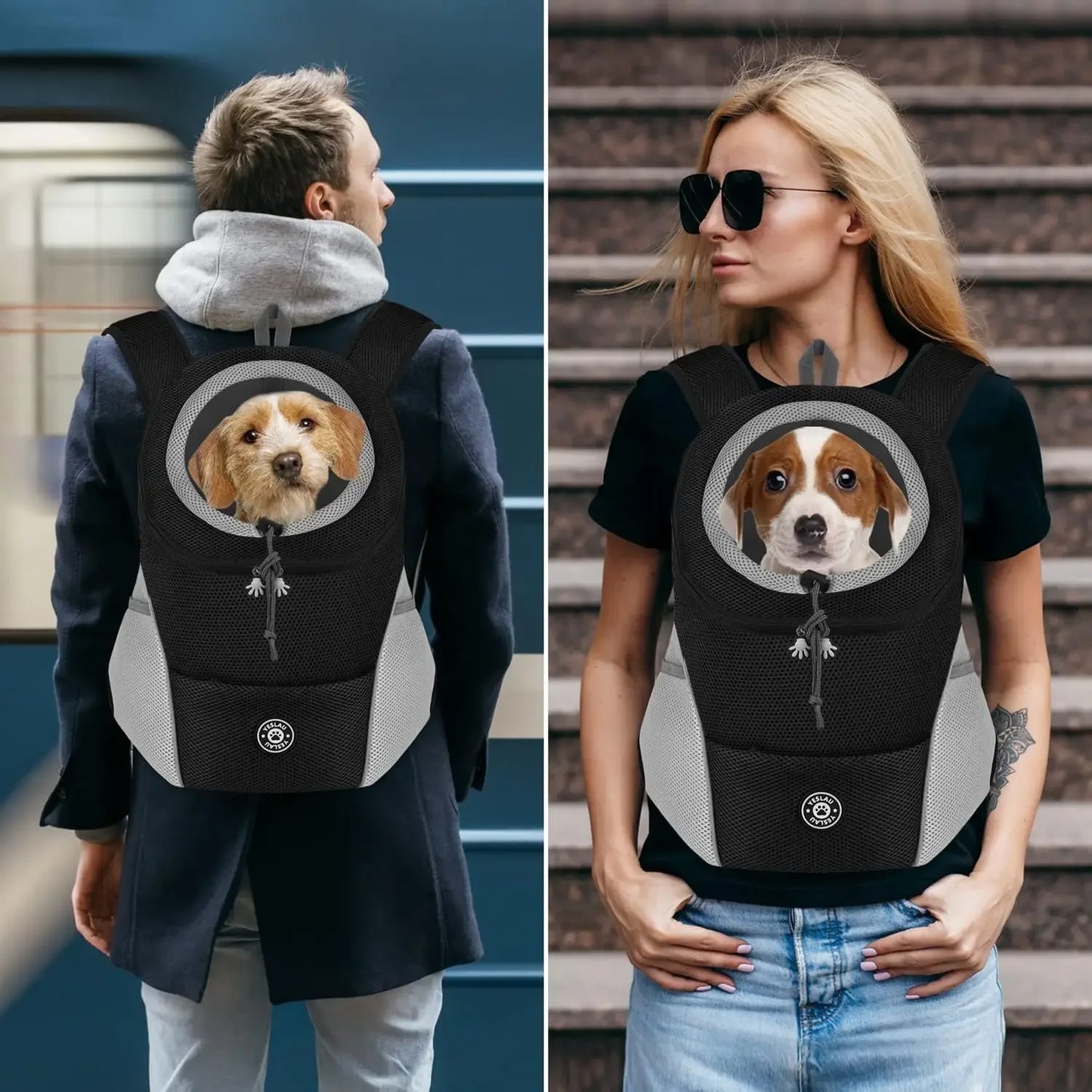 Dog Shoulder Carrier Backpacks Comfortable Front Backpack Carrier for Biking Hiking Camping