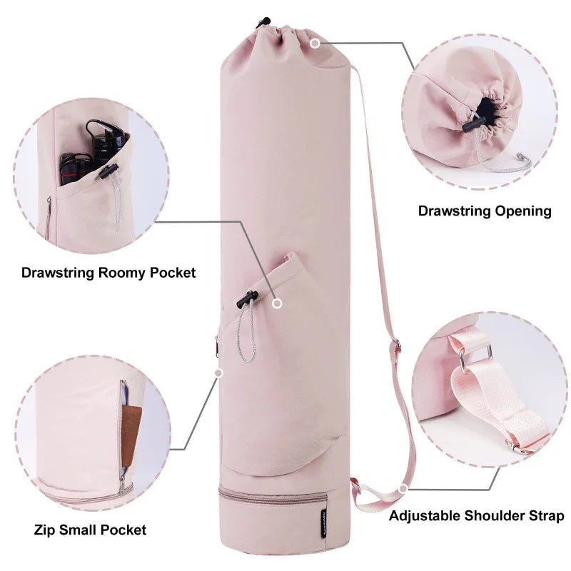 Yoga Mat Bag with Water Bottle Pocket & Wet Storage