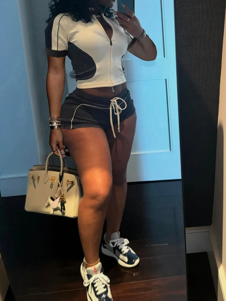 Chic Two-Tone Summer Sportswear Set for Women